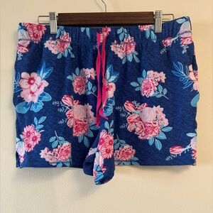 Jockey Floral Blue and Pink Lounge Shorts Large